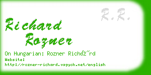 richard rozner business card